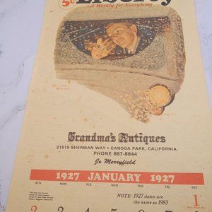Vintage Liberty  Calendar 1927